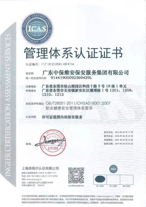 職業(yè)健康認證